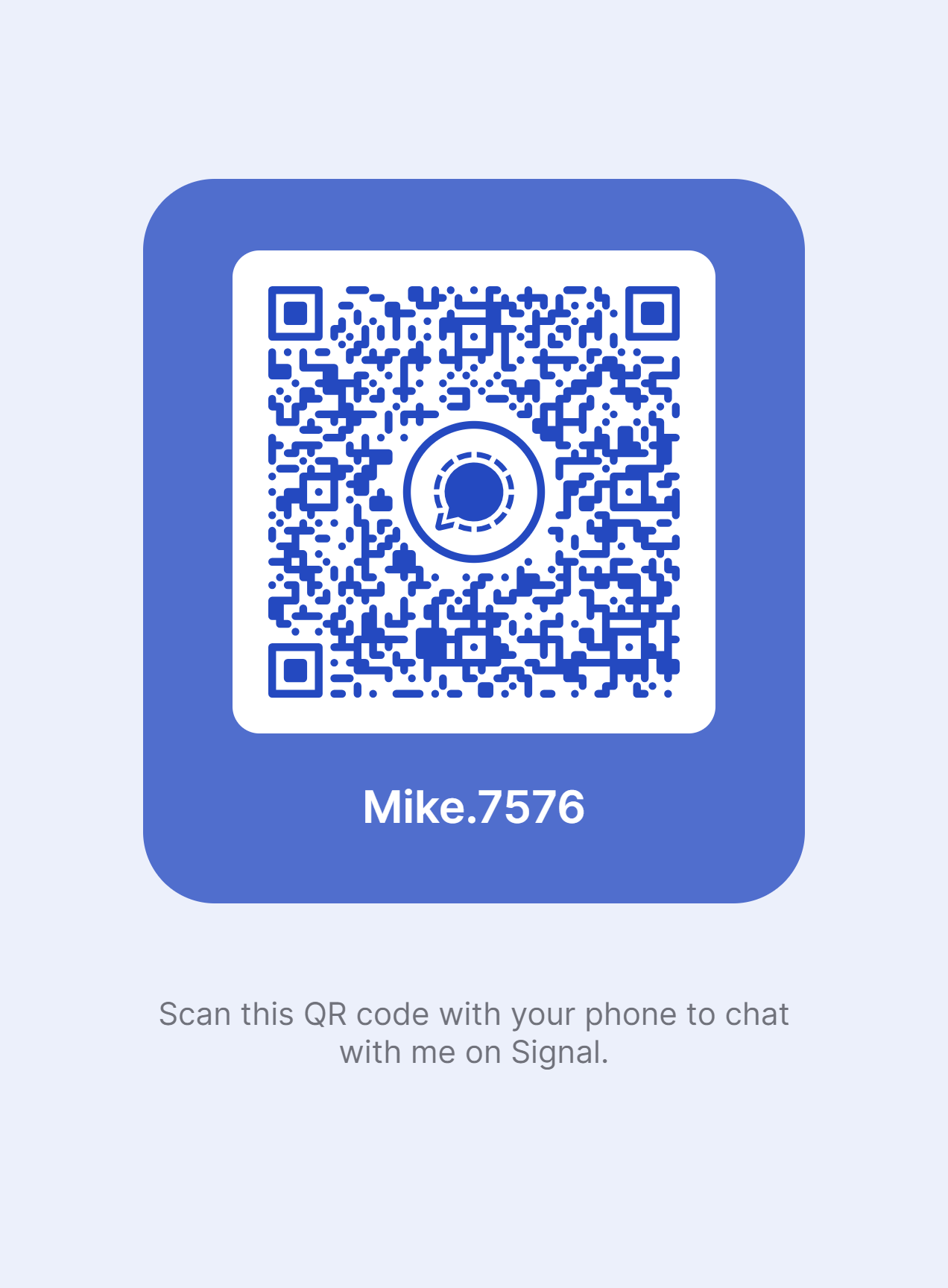 Signal QR code for Mike.7576